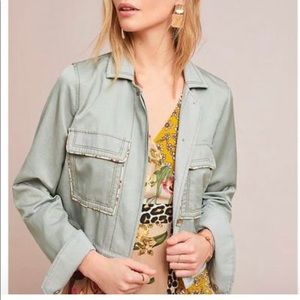 Anthropologie mint army jacket.